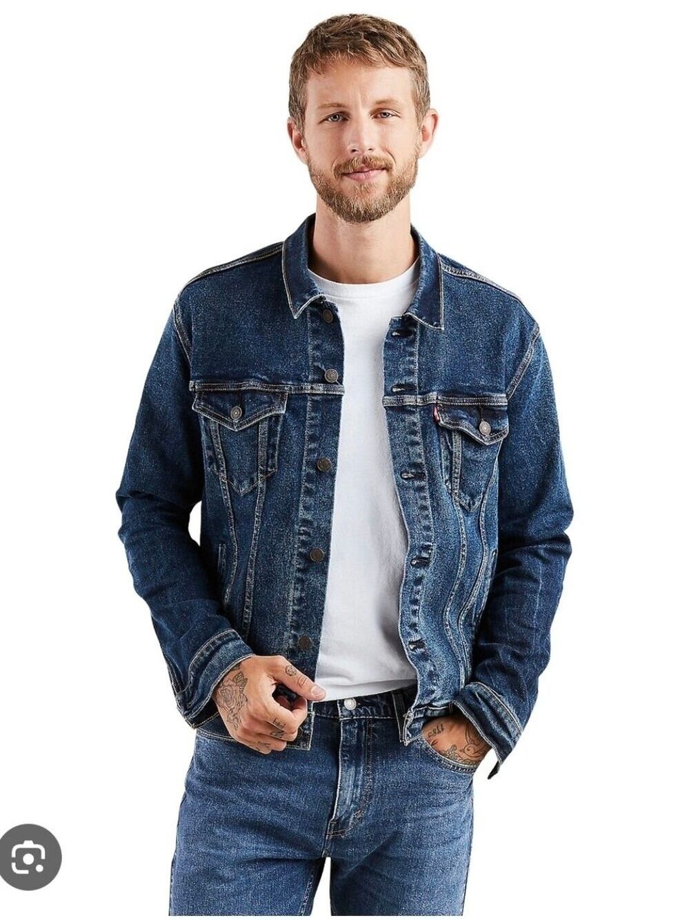 NWOT Levi's Men's Dark Blue Denim Trucker Jacket